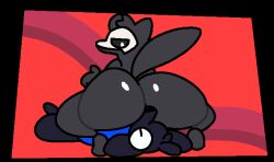 animated big_ass big_thighs black_fur black_latex changed_(video_game) facesitting furry gay no_humans puro puro_(changed) superiorfox traced