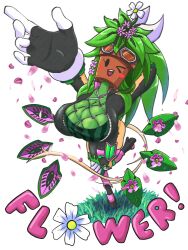 big_breasts blaster_master blaster_master_zero_2 bodysuit huge_breasts kanna_(blaster_master) plant_girl plantie