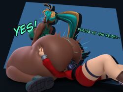 2girls ass_grab carol_(carro3dsculpts) carro3dsculpts dark-skinned_female facesitting female female_only gigantic_ass huge_ass joanna_(lupus_ablion) multiple_girls tongue_out yuri