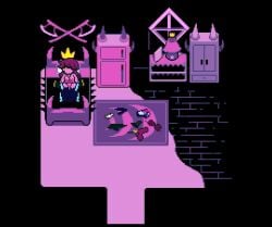 1boy 1girls accurate_art_style ahe_gao animated axe bed bedroom big_breasts carpet cowgirl_position deltarune fridge fucked_silly kris_(deltarune) lamp naked naked_female naked_male no_sound nude nude_female nude_male penetration pixel_art scalie sex susie_(deltarune) tagme theevilfallenone undertale_(series) vaginal_penetration video wardrobe