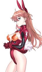 ass asuka_langley_sohryu blue_eyes breasts bunny_ears bunnysuit leotard neon_genesis_evangelion nishieda orange_hair plugsuit thighs