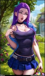 1girls abigail_(stardew_valley) aroma_sensei big_breasts breasts busty curvaceous curvy curvy_figure digital_media_(artwork) easter_egg egg eyebrows eyelashes eyes female female_focus fit fit_female hair hips hourglass_figure huge_breasts human large_breasts legs light-skinned_female light_skin lips mature mature_female outdoors purple_hair skirt solo standing stardew_valley thick thick_legs thick_thighs thighs top_heavy upper_body voluptuous waist wide_hips