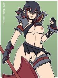 1girls alternate_universe axe barbarian breasts casual_nudity exhibitionism fanart feith_noir female female_only functionally_nude functionally_nude_female kill_la_kill matoi_ryuuko nsfw ponytail pussy ripped_clothing solo tactical_nudity