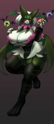 breasts female gipehtyboon heart_tattoo huge_breasts jack-o'-lantern meowscarada nintendo pokémon_(species) pokemon pokemon_(species) pokemon_sv pumpkin shiny_pokemon thick_thighs video_games wide_hips woobat yboon