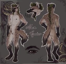 absurd_res andromorph anthro cuntboy furry greennie hi_res hyena intersex intersex/male male mammal max_kenter referense solo spotted_hyena