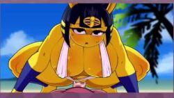 1boy 1boy1girl 1girls animal_crossing animated ankha ankha_(animal_crossing) anthro beach bikini bouncing_breasts breasts cat cowgirl_position creamygravy edit furry hentai huge_penis human human_on_anthro interspecies japanese_dialogue japanese_voice_acting mp4 nintendo one-piece_swimsuit partially_clothed penetration project_physalis sling_bikini sound tagme trap_the_cat vaginal_penetration video white_bikini white_swimsuit