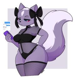 aggressive_retsuko big_breasts breasts female female_only furry i_am_kat95 sanrio shikabane shikabane_(aggressive_retsuko) shikabane_(aggretsuko) skunk smooth_fur thick_thighs wide_hips