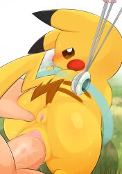 absurd_res all_fours anus ass blush brown_eyes butt_grab dipstick_ears doggy_style duo female female_penetrated from_behind_position fur furry generation_1_pokemon genitals hand_on_butt hi_res human human_penetrating interspecies looking_at_viewer looking_back male male/female male_human/female_pokemon male_penetrating male_penetrating_female mammal multicolored_ears nintendo open_mouth penetration penis pikachu pokemon pokemon_(species) pokephilia pussy semi-anthro sex tail type vaginal_penetration white_body white_skin yellow_body