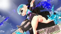 1boy 3d 3d_(artwork) bottomless coroika dialogue gay inkling inkling_boy looking_at_viewer male male_focus male_only naughtyxink penis splatoon splatoon_(manga) splatoon_2 tagme text vintage_(splatoon) yaoi