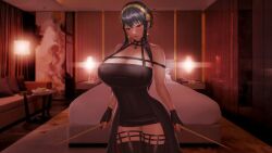 1girls artroke big_breasts breasts dark-skinned_female female female_only roke solo spy_x_family yor_briar