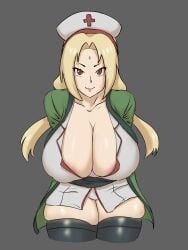 1girls arms_behind_back bare_thighs big_breasts black_legwear black_thighhighs blonde_hair boruto:_naruto_next_generations brown_eyes busty cleavage cosplay costume curvaceous curvy curvy_body curvy_female curvy_figure female female_focus female_only forehead_jewel forehead_mark green_beard_(artist) hi_res high_resolution highres huge_breasts large_breasts legwear light-skinned_female light_skin lips lipstick looking_at_viewer makeup mature mature_female milf naruto naruto:_the_last naruto_(classic) naruto_(series) naruto_shippuden nurse nurse_cap nurse_hat nurse_outfit nurse_uniform oppai pale-skinned_female pale_skin pink_lips pink_lipstick presenting_breasts roleplay shounen_jump skimpy skimpy_clothes solo solo_female solo_focus stockings thick_thighs thighhighs thighs tied_hair tsunade twintails voluptuous wide_hips