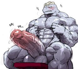 abs biceps big_biceps big_pecs bodybuilder broad_shoulders corpus_spongiosum deltoids furry gay hyper hyper_balls hyper_genitalia hyper_penis hyper_testicles kurogonart kuroma machoke male male_focus male_only muscle muscles muscular muscular_arms muscular_ass muscular_back muscular_legs muscular_male muscular_thighs nipples pecs pokemon pokemon_(species) sitting throbbing trapezius urethra veins veiny_penis wide_penis