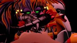 3d 3d_(artwork) animatronic baby_(fnafsl) circus_baby circus_baby_(fnaf) cosmic_trance fellatio female female/female first_person_view five_nights_at_freddy's green_eyes half-closed_eyes human machine mammal narrowed_eyes oral penile robot scrap_baby scrap_baby_(cosmic_trance) scrap_baby_(fnaf) sex tentacle