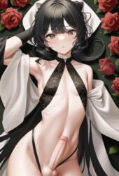 ai_generated femboy flowers looking_at_viewer loveofaiart rose trap