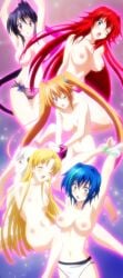 6girls akeno_himejima asia_argento bondage high_school_dxd koneko_toujou multiple_girls rias_gremory shidou_irina stitched topless xenovia_quarta