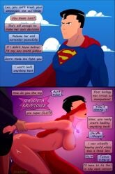 1boy1girl ass big_ass big_breasts black_hair breasts cape clara_kent clark_kent curvy curvy_female dc dc_comics defeated defeated_hero defeated_heroine dialogue direshrub doggy_style english_text female fucked_from_behind gender_transformation genderswap_(mtf) instant_loss_2koma kryptonian lex_luthor light-skinned_female light-skinned_male light_skin magenta_kryptonite male pink_kryptonite pounding rule_63 sex short_hair slut straight_hair superhero superheroine superman superman_(series) text villain wide_hips