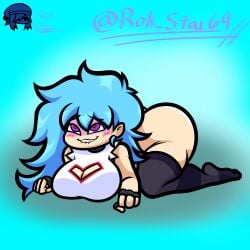 big_ass big_breasts biting_lip boob_window chubby color_edit female friday_night_funkin friday_night_funkin_mod half-dressed heart-shaped_pupils horny long_hair mateoudark on_floor sky_(friday_night_funkin) skyblue socks stolen_art thick_thighs thighhighs