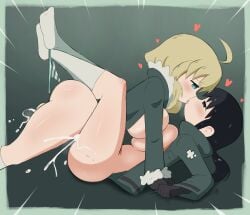 1futa 1girls animal_ears balls big_ass big_breasts big_penis black_hair black_hair_bottom blonde_hair blonde_hair_on_black_hair blonde_hair_top blue_eyes blush bottomless breast_press breasts chito_(shoujo_shuumatsu_ryokou) clothed clothing cum cum_in_pussy cum_inside cumdrip domination duo ejaculation erection female french_kiss futa_on_female futanari girls'_last_tour human intersex intersex/female kissing kissing_while_penetrated light-skinned_female light-skinned_futanari light_hair_on_dark_hair light_skin madmex mostly_nude on_back passionate romantic sex short_hair shoujo_shuumatsu_ryokou side_view socks vaginal_penetration white_socks yuri yuuri_(shoujo_shuumatsu_ryokou)