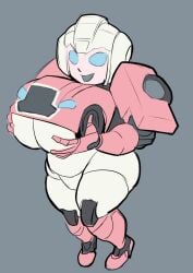 1girls 2d_(artwork) arcee arcee_(g1) autobot big_breasts big_hips built-in_high_heels busty color drawn female female_autobots female_only giant_breasts gigantic_breasts gynoid heeled_boots high_heels holding_breasts holding_own_breasts huge_breasts huge_thighs plump_thighs q-transformers robot robot_girl robot_humanoid shortstack smile solo thick_thighs transformers transformers_g1 zestysauce