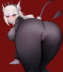 1girls 2020s 2023 2d_(artwork) 3_fingers 4_fingers 5_fingers ass bending_over bent_over bent_over_table big_ass big_breasts big_butt big_hips blush blushing_at_viewer blushing_profusely breasts buisness_suit caucasian caucasian_female clothed clothed_female clothes clothing crown curvy curvy_body curvy_female curvy_figure curvy_hips demon demon_girl demon_horns demon_humanoid demon_tail demoness devil devil_horns devil_tail embarrassed embarrassed_female embarrassing embarrassment eyelashes eyes eyes_open fanart female female_focus female_only fingers first_person_perspective first_person_view girl glove gloves hair helltaker helltaker_(character) hips horns humanoid humanoid_genitalia kataku_musou large_ass large_butt light-skinned_female light_skin lips long_hair long_tail looking_at_viewer looking_back lucifer_(helltaker) monster monster_girl no_dialogue no_humans no_text pale pale-skinned_female pale_skin pants pov pov_eye_contact pussy pussy_bulge pussy_peek pussy_visible_through_clothes red_background red_eyes shy simple_background smile smiling smiling_at_viewer solo solo_focus spikes suggestive suggestive_look suggestive_pose suggestive_posing sweat sweatdrop sweating sweaty tail textless thick_thighs thighs vagina vagina_visible_through_clothing video_game_character video_game_franchise video_games white_body white_hair white_skin