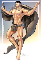 1boy abs armpit_hair cape class_comics male male_focus male_only muscular muscular_male patrick_fillion solo solo_male zahn