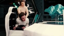 1boy anakin_skywalker bent_over chair darth_vader doggy_style female grabbing_from_behind hologram holotable on_chair padme_amidala space star_wars table