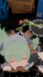 1boy 1girls 3d_(artwork) 3d_model 3dadventurous animated corin_wickes cum cum_in_mouth cum_inside dark-skinned_male dark_skin deepthroat fellatio gigantic_ass green_hair huge_cock interracial maid maid_headdress maid_outfit maid_uniform pov tagme twintails video zenless_zone_zero