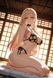 ai_generated ass_focus attractive big_ass big_breasts big_butt big_thighs bikini blonde_hair cute dark_brown_eyes dark_pink_eyes hot huge_ass huge_butt huge_thighs kitagawa_marin miyuai my_dress_up_darling pink_eyes sexy sexy_body sexy_female sono_bisque_doll_wa_koi_wo_suru thick thick_ass thick_butt thick_legs thick_thighs