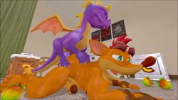 2boys 3d anal animated anthro anus ass balls bandicoot crash_(series) crash_bandicoot crate crossover dragon erection fingerless_gloves gay green_eyes indoors inferno-charz interspecies iron_checkpoint_crate longer_than_one_minute male male_only marsupial muscular nipples penis purple_eyes purple_scales scalie shorter_than_one_minute spyro spyro_the_dragon tagme thumbs_up video video_games wings wumpa_fruit yaoi