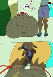 andromorph anthro bag big_clitoris boa_(snake) bodily_fluids chiron_the_hyaenodon clitoris duo embarrased_female embarrassed feces feces_pile female filthivore genital_fluids genitals hi_res hyaenodon hyaenodontid intersex male mammal peeing_on_feces prehistoric_species reptile scalie size_difference snake tera_the_titanoboa titanoboa trans_(lore) trans_man_(lore) trans_peeing trash_bag urine urine_on_feces watersports