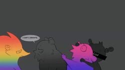 2d_animation animated clockstops3am duo english_text eulipotyphlan feral_fever_frenzy forced granite_(labbit) group hedgehog kissing labbit1337 lgbt_pride loop male mammal orientation_play pride_colors punch root_(labbit) semi-anthro short_playtime straight_to_gay text trio