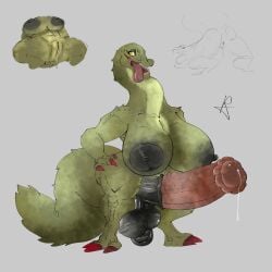 absurd_res anthro ass balls big_balls big_breasts big_butt big_penis black_nipples bodily_fluids breasts brute_wyvern capcom claws colored_nails deviljho dragon dragon_tail erection female fur furry_tail genital_fluids genitals green_body green_scales grin hi_res huge_balls huge_breasts huge_butt huge_cock hyper hyper_balls hyper_breasts hyper_genitalia hyper_penis intersex long_tail monster_girl_(genre) monster_hunter muscular mythological_creature mythological_scalie mythology nails nipples penis precum puffy_nipples red_claws red_nails scales scalie sharp_teeth smile solo tail teeth thick_tail thick_thighs tongue tongue_out vein veiny_penis wet wide_hips yaginoko yellow_eyes