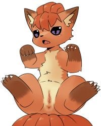 2025 4_fingers 4_toes 6_tails anus black_nose blush blush_lines brown_body brown_ear_tips brown_fur canid canine digital_drawing_(artwork) digital_media_(artwork) dipstick_ears ear_markings fangs feet female female_feral feral fingers fur generation_1_pokemon genitals glistening glistening_eyes gloves_(marking) hi_res humanoid_genitalia humanoid_genitalia_on_feral humanoid_vulva humanoid_vulva_on_feral inner_ear_fluff leg_markings lying mammal markings multi_tail multicolored_body multicolored_ears multicolored_fur nintendo on_back open_mouth orange_body orange_fur paws pink_anus pointy_ears pokemon pokemon_(species) prick_ears pu_sukebe purple_eyes quadruped simple_background socks_(marking) solo spread_legs spreading tail tan_body tan_fur tan_inner_ear_fluff teeth toes tongue tongue_showing tuft vulpix vulva white_background y_anus