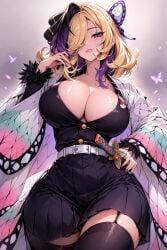 ai ai-created ai_art ai_generated cynthia_(pokemon) demon_slayer fusion fusion_character kochou_shinobu pokemon shinobu