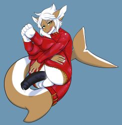 2024 6my anthro aquatic balls big_penis blue_background bodily_fluids bodysuit brown_body casey_(scoobertmcdoobert) clothed clothed_anthro clothed_male clothing digital_drawing_(artwork) digital_media_(artwork) femboy fish foreskin genital_fluids genitals hair half-erect hi_res humanoid_genitalia humanoid_penis latex latex_bodysuit latex_clothing latex_skinsuit licking licking_lips looking_at_viewer male penis precum red_bodysuit red_clothing red_skinsuit shark simple_background skinsuit solo tight_clothing tongue tongue_out white_hair yellow_eyes