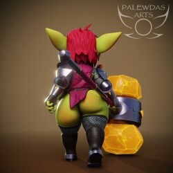 1:1 3d_(artwork) 3d_animation 4_fingers amber_eyes animated areola armor ass belly bevor big_breasts big_butt big_ears biped blush boots bouncing_breasts bouncing_butt breasts chainmail clothed clothing digital_media_(artwork) ear_piercing ear_ring exposed_breasts faceplate fantasy female female_humanoid fingers footwear genitals giant_hammer goblin goblin_female green_body hair hammer hand_on_hip hi_res holding_object holding_weapon humanoid impractical_armor maul mina_(palewdasarts) mouthplate nipple_piercing nipples no_sound oversized_weapon paladin palewdas_arts palewdasarts_(modeler) piercing red_hair ring_piercing shoes shortstack slightly_chubby solo tagme thick_thighs tools unconvincing_armor video vulva walking weapon