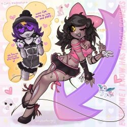 2 2girls arm_warmers bare_legs beach bikini clothed cyn_(murder_drones) cyntessa_(murder_drones) dark-skinned_female female female_focus female_only glitch_productions heels hips hug murder_drones prepare4surgery revealing_clothes selfie sexy_female short_skirt stomach thighs uzi_(murder_drones)