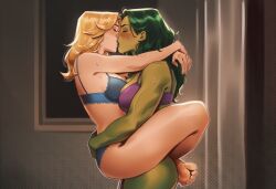 2girls ai_generated big_ass big_breasts big_thighs breasts chest curvaceous curvy curvy_figure digital_media_(artwork) fantastic_four female giantess green-skinned_female green_body green_hair green_skin hips hourglass_figure huge_ass huge_breasts huge_thighs hulk_(series) invisible_woman jennifer_walters large_ass large_breasts large_female large_thighs legs light-skinned_female light_skin macro macro_female marvel marvel_comics mature mature_female mature_figure mini_giantess phophopho she-hulk slim_waist sue_richards sue_storm tall tall_female thick thick_hips thick_legs thick_thighs thighs voluptuous voluptuous_female waist wide_hips wide_thighs yuri