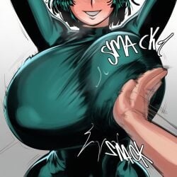 ai_generated arms_up bolt_on_tits boobs_bigger_than_head breast_focus breast_implants breast_slap breast_smack breasts_bigger_than_head cattlec close-up clothed_breasts clothed_female enormous_breasts fake_breasts fubuki_(one-punch_man) gigantic_breasts hands_behind_head huge_breasts imminent_death imminent_paizuri imminent_rape imminent_sex implants light-skinned_female light-skinned_male massive_breasts misogyny one-punch_man pov ryona sexism short_hair silicone silicone_implants slap slapping slapping_breasts smack smack_(sound_effect) tight_clothing tits_bigger_than_head violence
