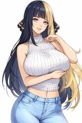 ai ai-created ai_art ai_generated cynthia_(pokemon) fusion fusion_character hyuuga_hinata naruto naruto_(series) pokemon pokemon_trainer