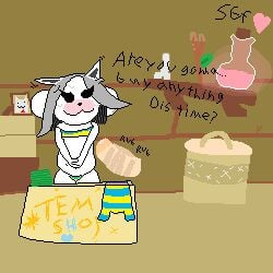 absurd_res alternate_version_in_description annoying_dog_(undertale) anthro blush bodily_fluids box cardboard cardboard_box clothed clothing container dildo domestic_cat duo eyelashes eyelashes_through_hair felid feline felis female flat_chested genital_fluids hair heart_symbol hi_res human humanoid male male/female mammal masturbation money panties pantsless potion potion_bottle precum question sex_toy shirtless shirtless_female signature silly_goofy_furry store straps stretch_marks sweat tagme tem_shop temmie_(undertale) thick_thighs translucent translucent_hair trash_can undertale undertale_(series) underwear