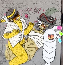 2boys anal anal_sex biting_lip cowgirl_position dominant dominant_male forsaken_(character) forsaken_(roblox) gasharpoon gasharpoon_john_doe gay gay_sex john_doe_(forsaken) john_doe_(roblox) mafia mafioso_(forsaken) male male_only open_mouth pirate roblox roblox_game robloxian sailor screaming_in_pleasure self_upload sparks_artz submissive submissive_male yellow_body