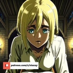 ai_generated attack_on_titan blonde_female blonde_hair blonde_hair_female curvaceous curvaceous_ass curvaceous_body curvaceous_female curvaceous_figure curvaceous_hips curvaceous_teen curvaceous_thighs curvy curvy_ass curvy_body curvy_female curvy_figure curvy_hips curvy_thighs eren_jaeger eren_yeager green_eyes historia_reiss reiss_historia shingeki_no_kyojin shingeki_no_kyojin_|_attack_on_titan