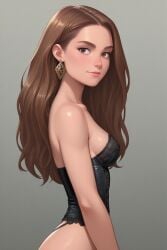 ai ai-created ai_art ai_assisted ai_generated brown_body brown_eyes brown_hair brown_skin corset dreamworks latina lingerie long_hair lucky_prescott side_view sideboob spirit_riding_free