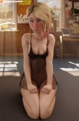 3d 3d_(artwork) asymmetrical_hair blonde_female blonde_hair blue_eyes female ghost-spider gwen_stacy gwen_stacy_(spider-verse) light-skinned_female light_skin marvel marvel_comics multicolored_hair nightgown petite sexy_body skinny skinny_female solo spider-gwen spider-man:_across_the_spider-verse spider-man:_into_the_spider-verse spider-man_(series) superhero superheroine teenage_girl teenager wtfsths