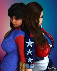 2girls 3d america_chavez avengers big_ass big_breasts breasts champions curvaceous curvy curvy_figure female hips hourglass_figure huge_ass huge_breasts kamala_khan large_ass large_breasts legs light-skinned_female light_skin marvel marvel_comics mature mature_female ms._america_(marvel) ms._marvel ms._marvel_(kamala_khan) ryu4life slim_waist thick thick_hips thick_legs thick_thighs thighs voluptuous waist west_coast_avengers wide_hips young_avengers