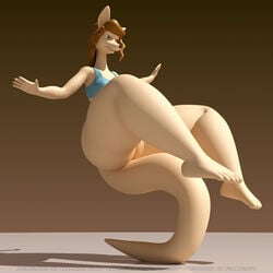 3d abigail_roo anthro anthroanim ass breasts chubby fat female furry solo tail wide_hips