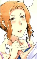 bra breasts brown_hair handjob large_breasts lowres non-web_source penis small_penis tachibana-san-chi_no_dansei_jijou underwear