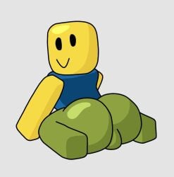 1boy 2025 :> balls balls_bulge ballsack blue_shirt boringfellow bottom_heavy boy bulge dot_eyes femboy green_pants male male_only noob noob_(roblox) roblox robloxian smile solid_color_background solo solo_male tagme white_background yellow_body