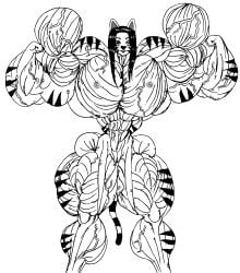 abs e19700 female hair muscular muscular_arms muscular_female muscular_legs muscular_thighs tail